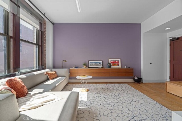 460 S Spring St Unit 302, Los Angeles, CA 90013 - living area featuring wood finished floors and baseboards