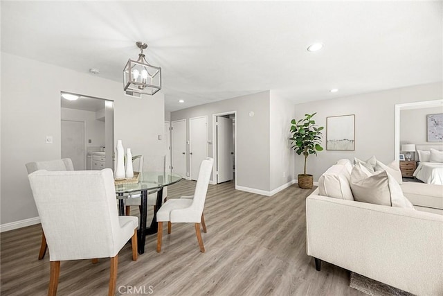 28 Brisbane Way, Irvine, CA 92612 - dining space featuring light wood-type flooring, a chandelier, and recessed lighting