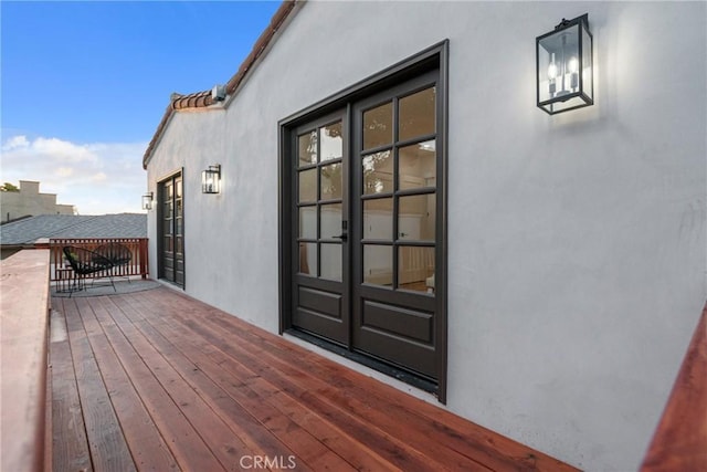 3649 Mount Vernon Dr, View Park, CA 90008 - wooden terrace with french doors