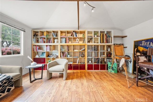 3569 Kelton Ave, Los Angeles, CA 90034 - living area featuring lofted ceiling and hardwood / wood-style floors