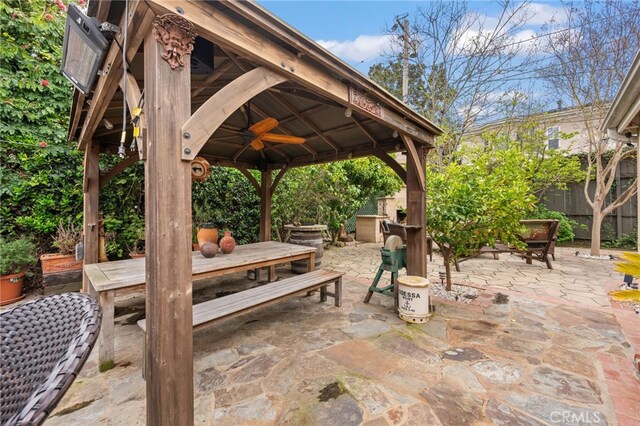 3569 Kelton Ave, Los Angeles, CA 90034 - view of patio / terrace featuring a gazebo and outdoor dining space