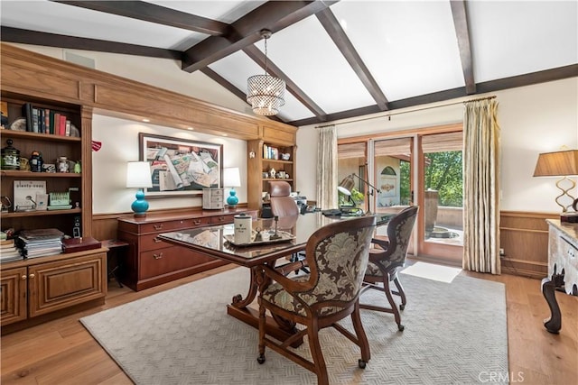23815 Park Belmonte, Calabasas, CA 91302 - home office with a wainscoted wall and light wood finished floors