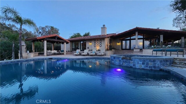 23815 Park Belmonte, Calabasas, CA 91302 - view of pool featuring a patio and a pool with connected hot tub