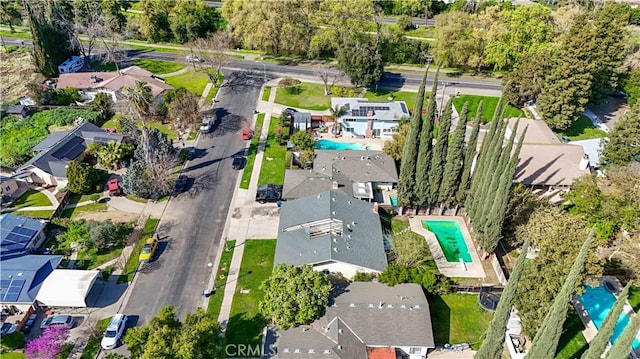 aerial view with a residential view