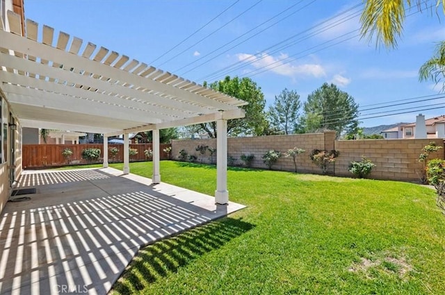 23403 Mountain Song, Murrieta, CA 92562 - view of yard featuring a pergola, a patio area, and a fenced backyard