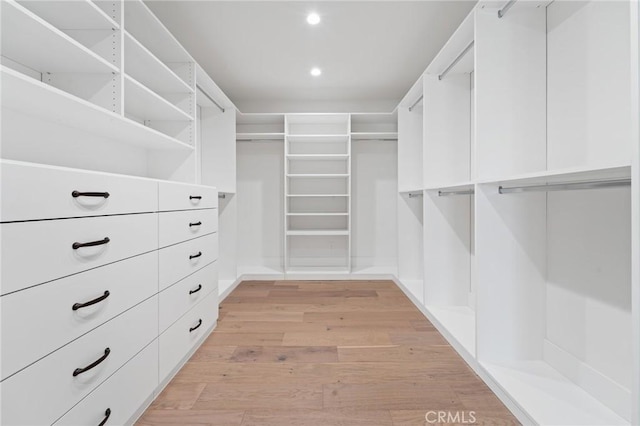 spacious closet with light wood-style floors