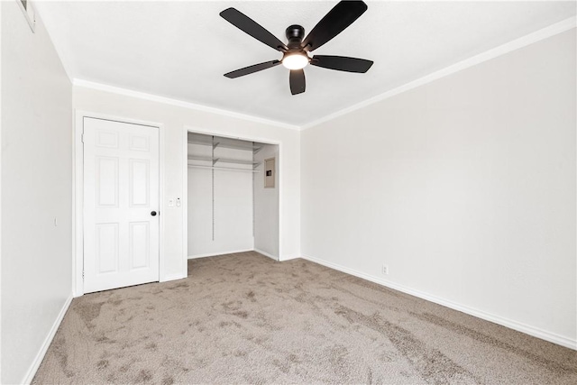 10022 Bismark Dr, Huntington Beach, CA 92646 - unfurnished bedroom featuring baseboards, carpet flooring, ornamental molding, and a closet