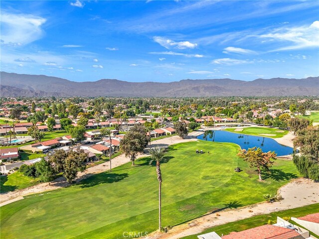 40310 Bay Hill Way, Palm Desert, CA 92211 - birds eye view of property featuring a water and mountain view, golf course view, and a residential view