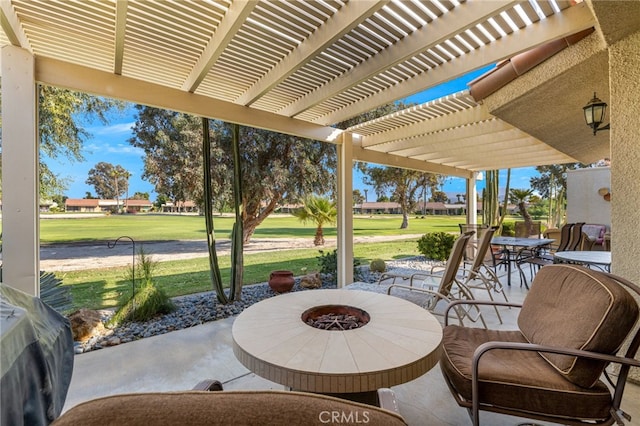 40310 Bay Hill Way, Palm Desert, CA 92211 - view of patio featuring a pergola and outdoor dining space