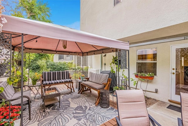 4558 Jessica Dr, Los Angeles, CA 90065 - view of patio featuring an outdoor hangout area and a gazebo