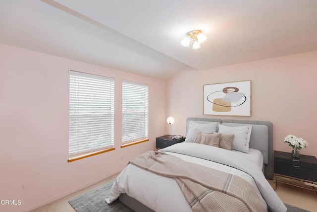 4558 Jessica Dr, Los Angeles, CA 90065 - bedroom featuring baseboards, lofted ceiling, and carpet