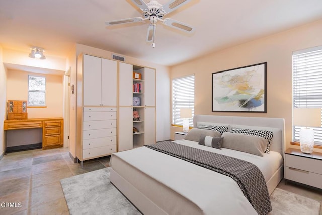 4558 Jessica Dr, Los Angeles, CA 90065 - bedroom featuring baseboards, ceiling fan, and visible vents