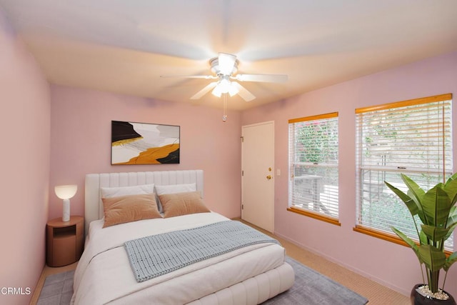 4558 Jessica Dr, Los Angeles, CA 90065 - carpeted bedroom with baseboards and a ceiling fan