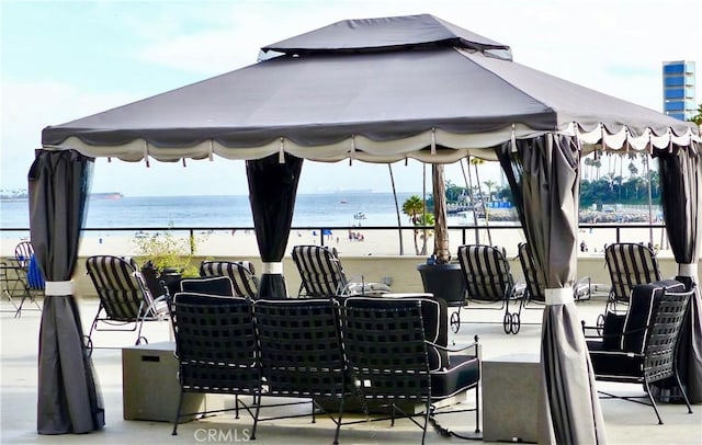800 E Ocean Blvd Unit 1404, Long Beach, CA 90802 - view of patio featuring a gazebo and a water view