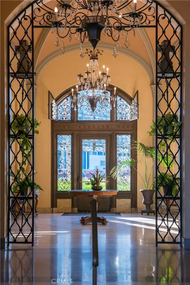 800 E Ocean Blvd Unit 1404, Long Beach, CA 90802 - entryway with a chandelier and a towering ceiling