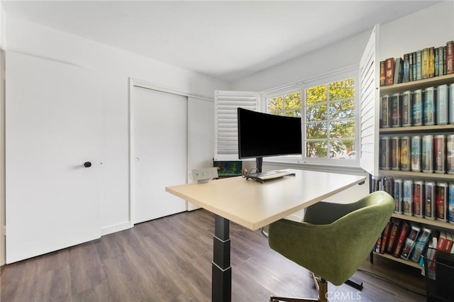 office space featuring wood finished floors