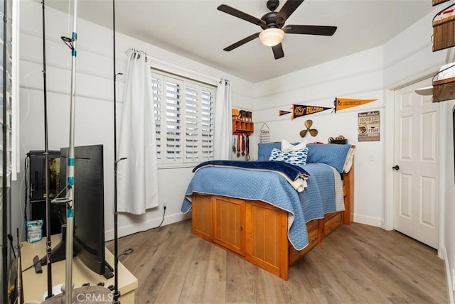 5 Creek View Rd, Coto De Caza, CA 92679 - bedroom featuring light wood-type flooring, baseboards, and ceiling fan