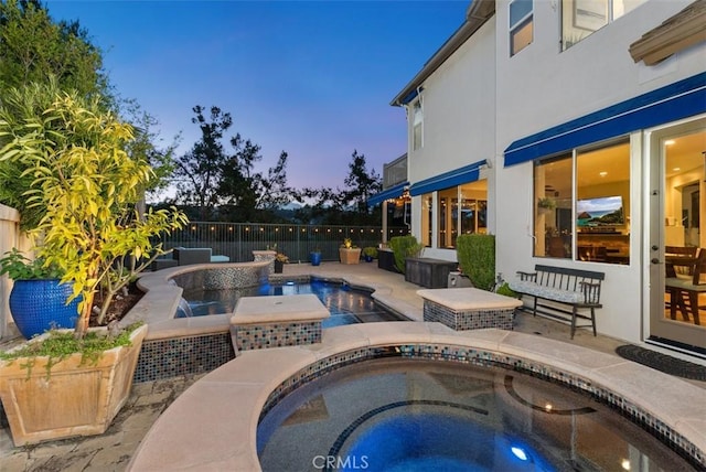 5 Creek View Rd, Coto De Caza, CA 92679 - view of pool featuring a fenced in pool, fence, a patio, and an in ground hot tub