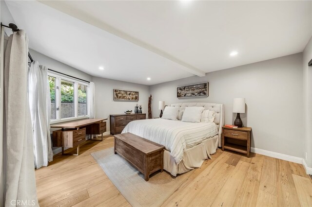 247 Calliope St, Laguna Beach, CA 92651 - bedroom featuring light wood-style flooring, recessed lighting, and baseboards