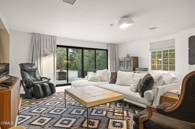 living room with visible vents