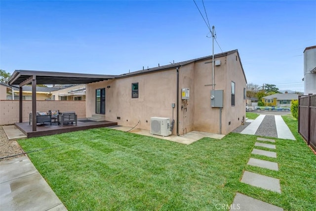 433 N Buena Vista St, Burbank, CA 91505 - back of property with stucco siding, ac unit, a patio, and an outdoor hangout area