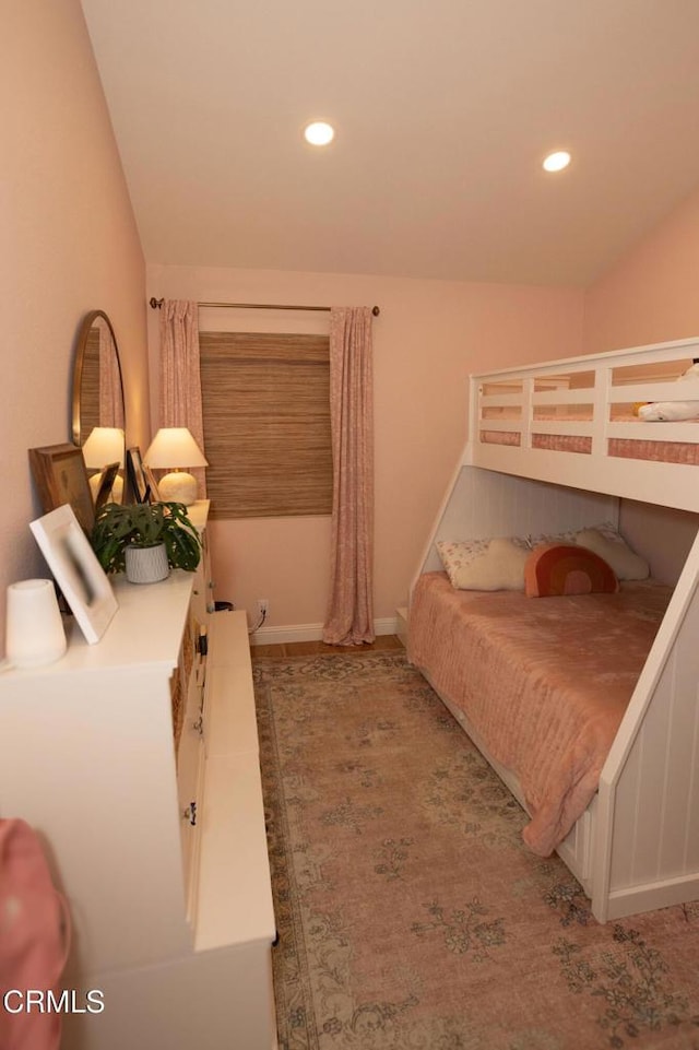 bedroom with baseboards and recessed lighting