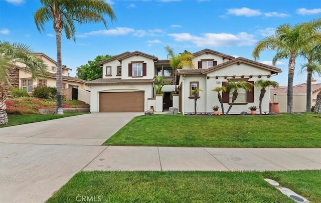 23480 Canterbury Way, Murrieta, CA 92562 - view of front of property featuring an attached garage, stucco siding, driveway, and a front lawn
