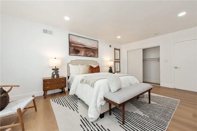 781 E Navilla Pl, Covina, CA 91723 - bedroom with visible vents, a closet, baseboards, and light wood-style flooring
