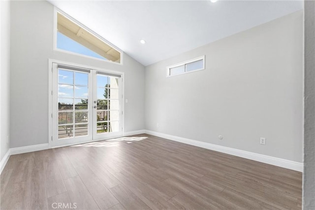 17841 Buena Vista Ave, Yorba Linda, CA 92886 - empty room with wood finished floors, healthy amount of natural light, recessed lighting, and high vaulted ceiling