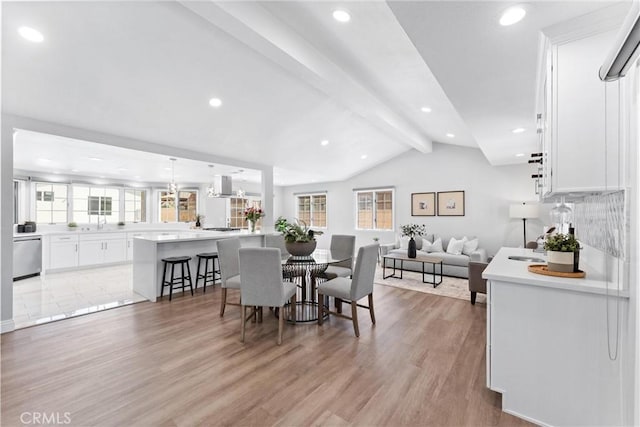 17841 Buena Vista Ave, Yorba Linda, CA 92886 - dining space with plenty of natural light, recessed lighting, and light wood-style floors