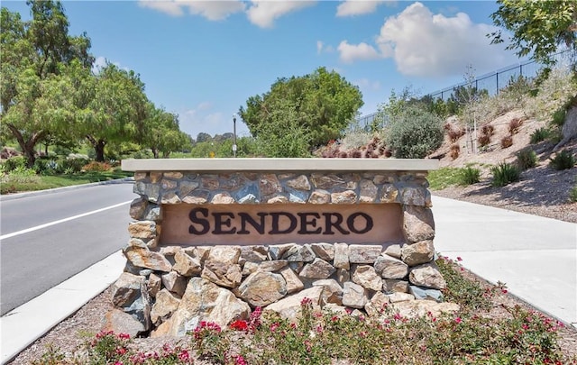 view of community sign