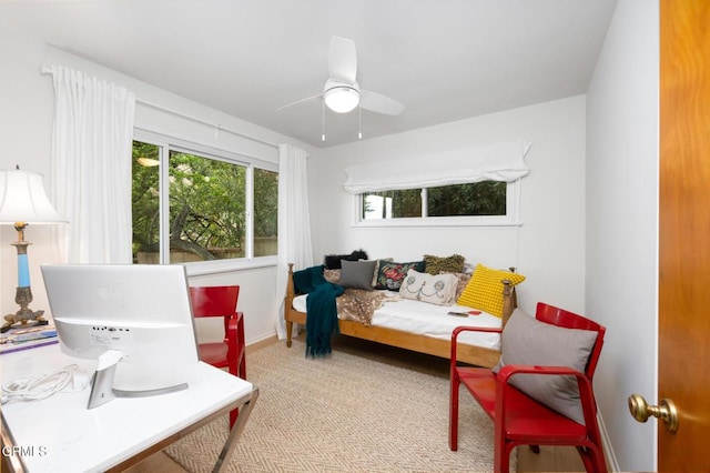 675 Mount Wilson Trl, Sierra Madre, CA 91024 - bedroom with carpet floors and a ceiling fan