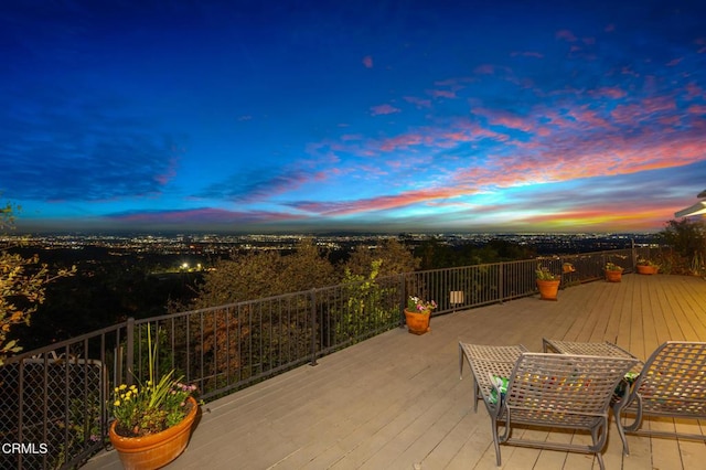 675 Mount Wilson Trl, Sierra Madre, CA 91024 - view of deck at dusk