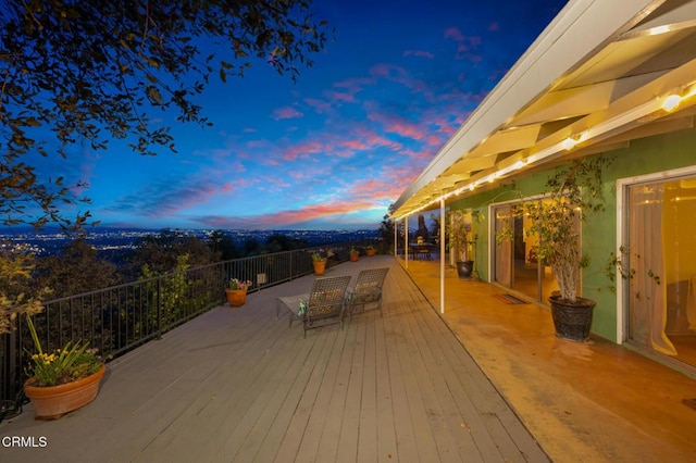 675 Mount Wilson Trl, Sierra Madre, CA 91024 - view of deck at dusk