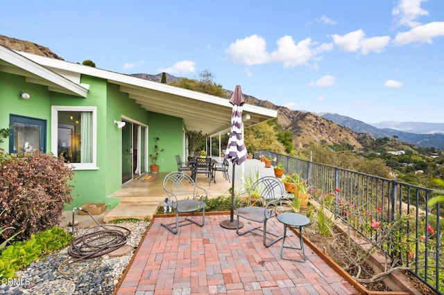 675 Mount Wilson Trl, Sierra Madre, CA 91024 - view of patio / terrace featuring a mountain view