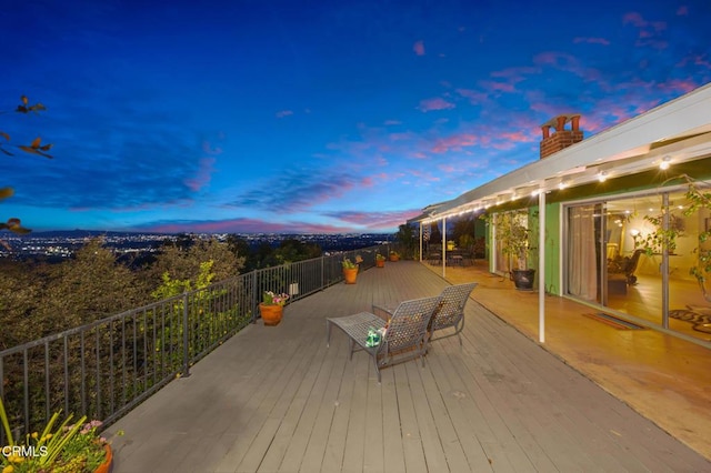 675 Mount Wilson Trl, Sierra Madre, CA 91024 - view of deck at dusk