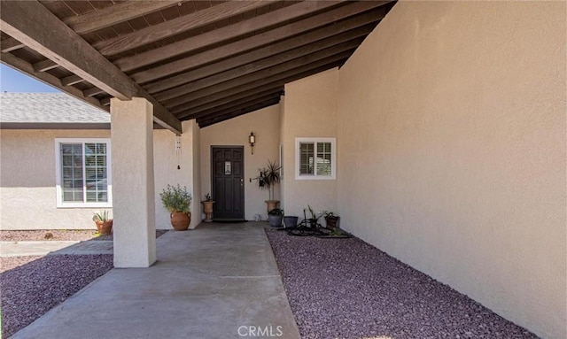 7469 Madera Ave, Hesperia, CA 92345 - property entrance featuring stucco siding and a patio