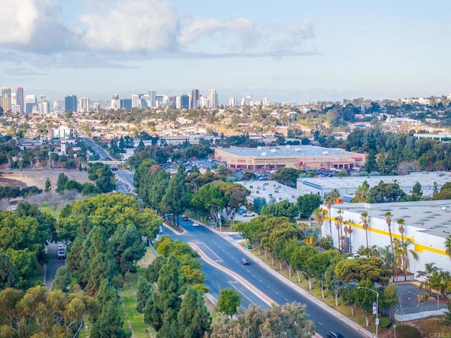 4225 J St, San Diego, CA 92102 - aerial view of property's location with city skyline and a tree filled landscape