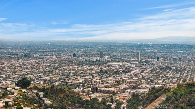 birds eye view of property with a mountain view