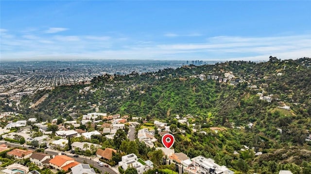 aerial view with a residential view