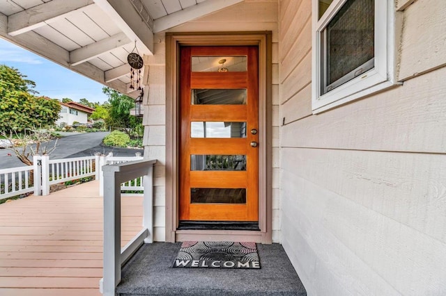 view of doorway to property