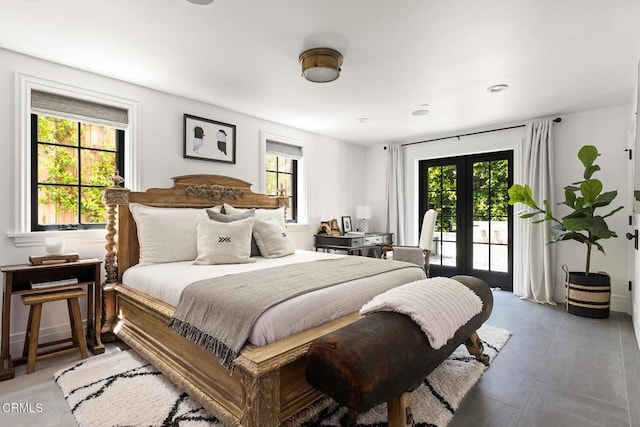 bedroom featuring access to exterior