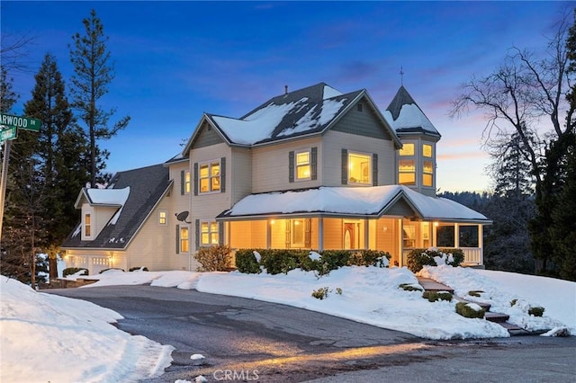 27601 Cedarwood Dr, Lake Arrowhead, CA 92352 - view of front facade featuring a porch