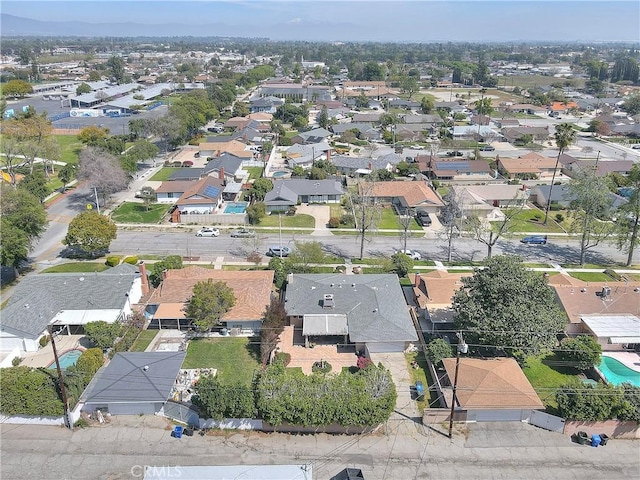 aerial view with a residential view