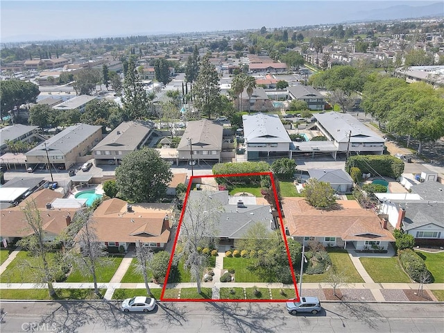 bird's eye view featuring a residential view