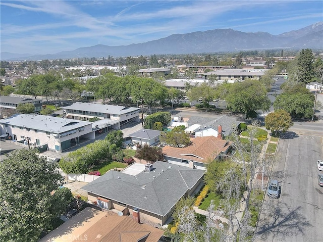 birds eye view of property featuring a residential view and a mountain view