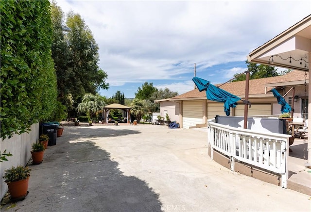 view of patio featuring a gazebo