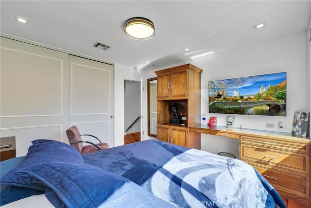 14084 Bronte Dr, Whittier, CA 90602 - bedroom with visible vents, a closet, and recessed lighting