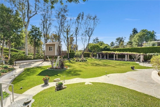 14084 Bronte Dr, Whittier, CA 90602 - view of home's community with a lawn and an outbuilding