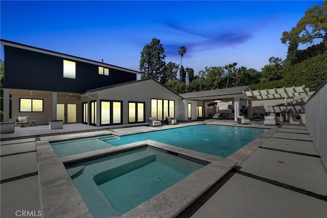14084 Bronte Dr, Whittier, CA 90602 - pool with outdoor lounge area, a patio area, and an in ground hot tub